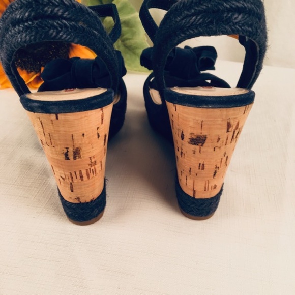 Prada Sport Jute & Blue Suede Platform Espadrilles - Picture 8 of 10